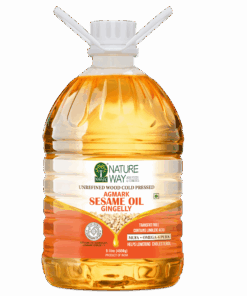 Natureway unrefined Agmark Grade -1 Wood Cold Pressed Til ,Sesame, Gingelly OIL 5 L | Kolhu / Kacchi Ghani/Ganuga /Chekku / Zero Transfat Free / Helps for Lower Cholesterol / Natural Antioxidants | Chemical - Presarvatives Free For Cooking .